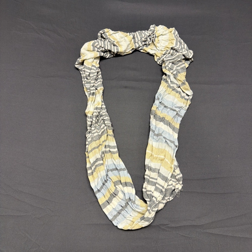 lightweight infinity scarf features a soft crinkled texture with cheerful yellow